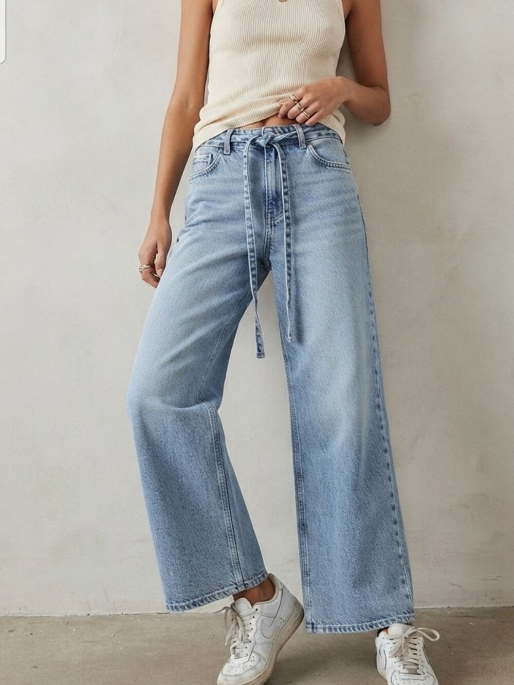 Buffalo Alecia Wide Leg High Rise Jeans Denim Sz W31 Baggy Oversized Comfortable